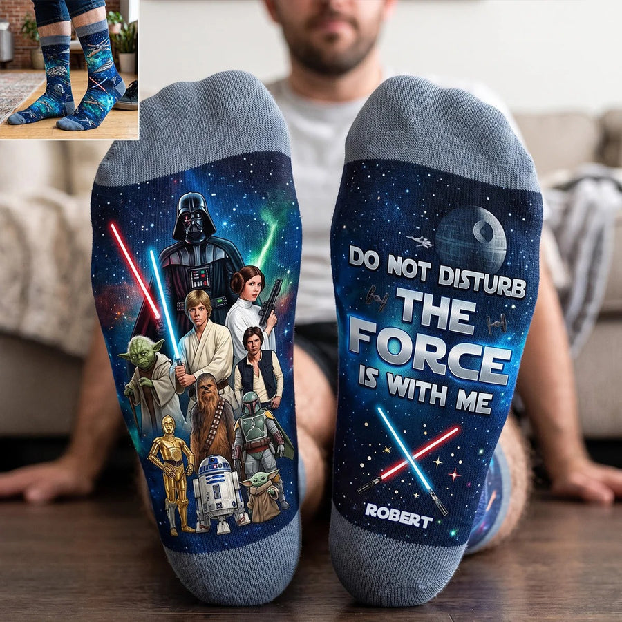 Space Warrior Custom Name Christmas Gift For Fan Movies - Personalized Crew Socks