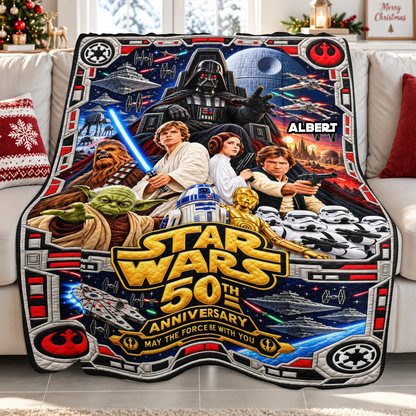50th Anniversary Of Space Warrior Custom Name Christmas Gift For Fan Movies - Personalized Blanket