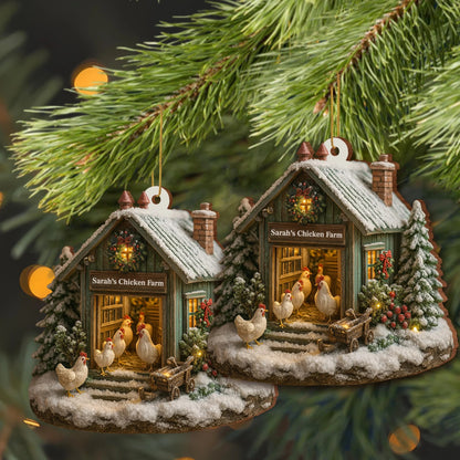 Welcome to Our Cozy Farm, Celebrate the Holiday Season, Personalized Custom Acrylic Ornament
