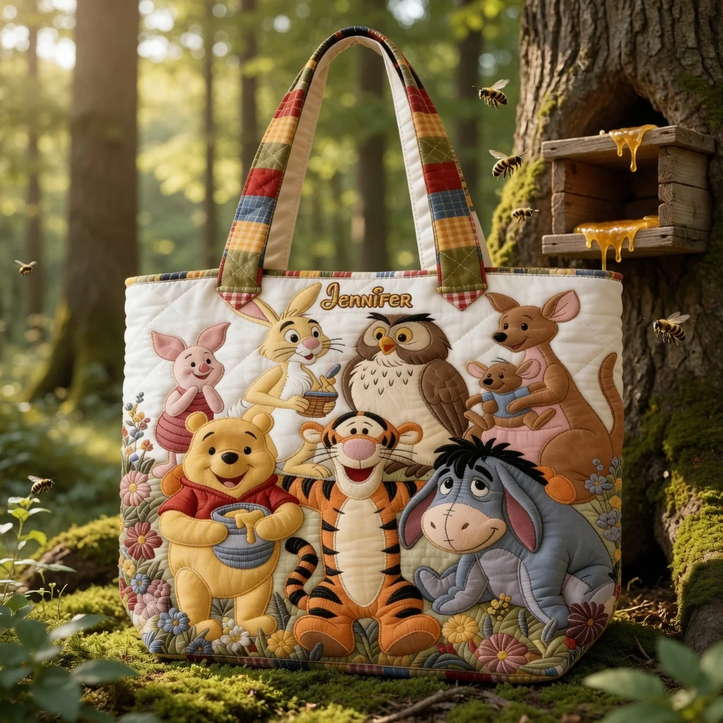 Woodland Friends Friends - Personalized Quilted Tote Bag - Gift For Movie Fans