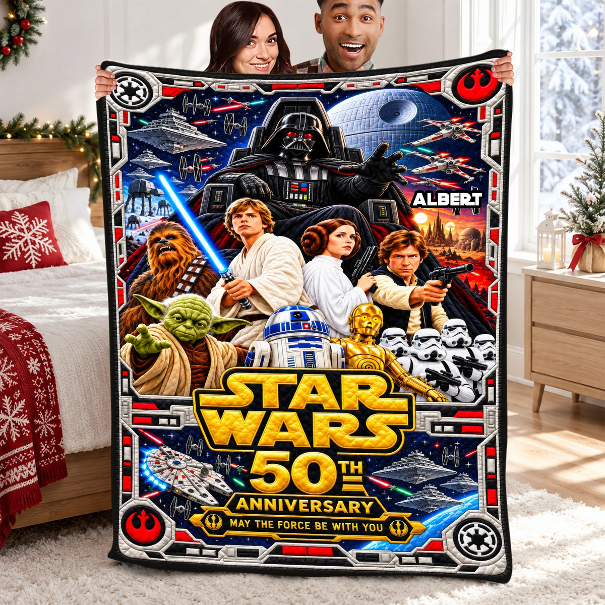 50th Anniversary Of Space Warrior Custom Name Christmas Gift For Fan Movies - Personalized Blanket