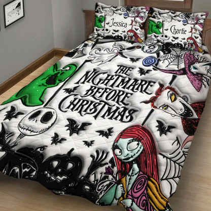 Creepy Before Christmas Custom Name Gift - Personalized Bedding Set
