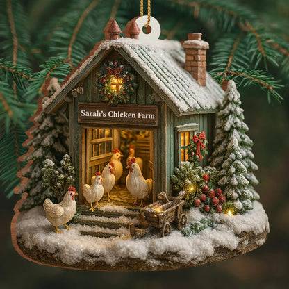Welcome to Our Cozy Farm, Celebrate the Holiday Season, Personalized Custom Acrylic Ornament