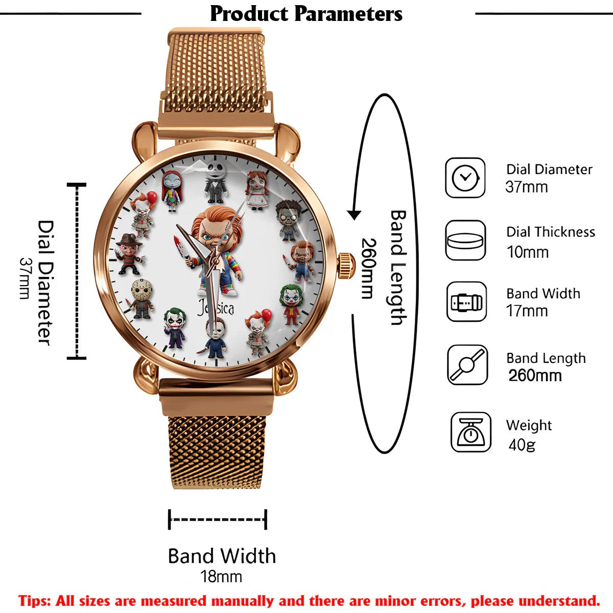 Just A Girl Who Loves Horror Movies - Personalized Women Hand Watch