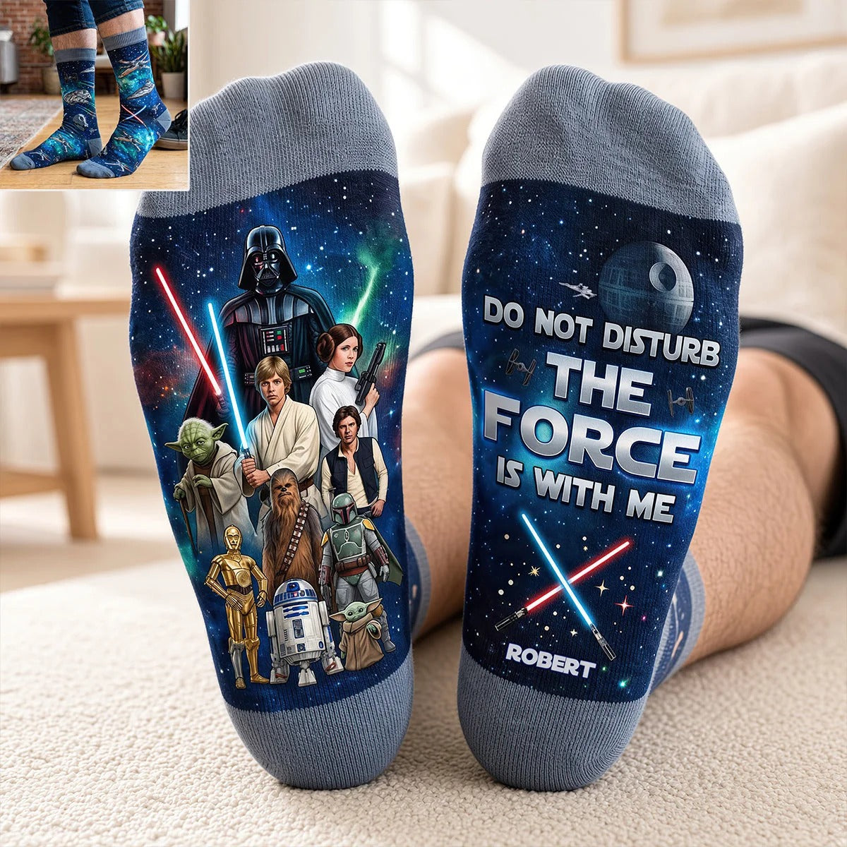 Space Warrior Custom Name Christmas Gift For Fan Movies - Personalized Crew Socks