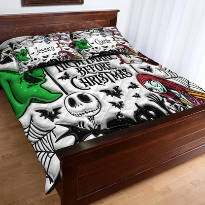 Creepy Before Christmas Custom Name Gift - Personalized Bedding Set