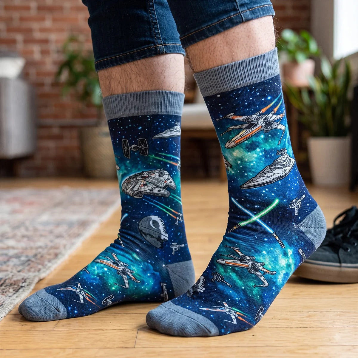 Space Warrior Custom Name Christmas Gift For Fan Movies - Personalized Crew Socks