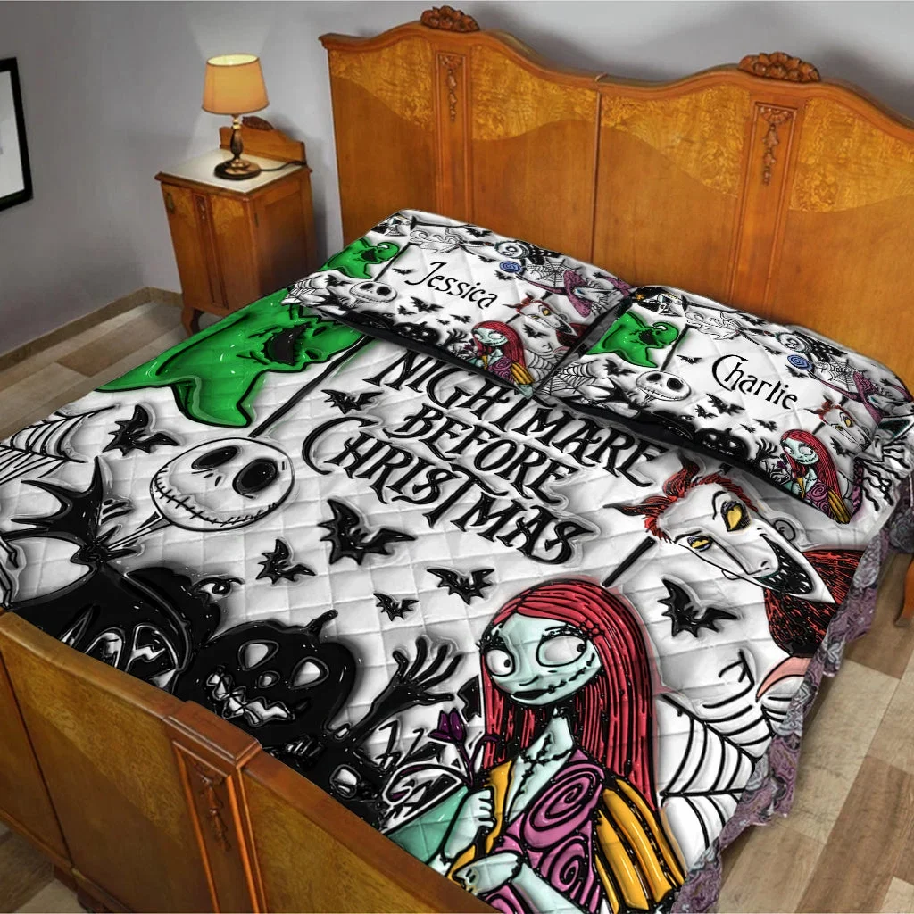 Creepy Before Christmas Custom Name Gift - Personalized Bedding Set