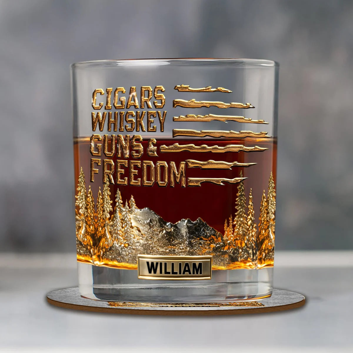 Gift For Bourbon/ Whiskey Lovers, Gift For Him - Personalized Whisky Whiskey Glass