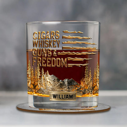 Gift For Bourbon/ Whiskey Lovers, Gift For Him - Personalized Whisky Whiskey Glass