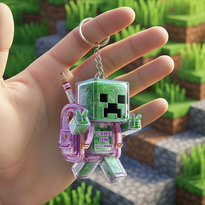 Pixel Gamer Keychain Personalized Back To School Gifts For Kids
