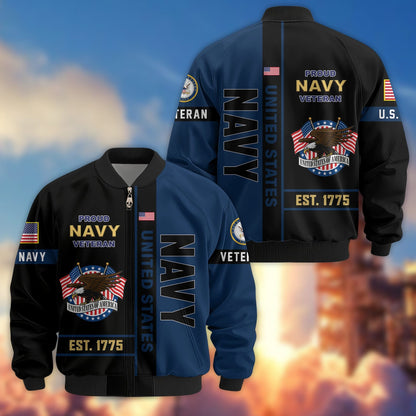 US Veterans Bomber Jacket 2, Gifts For US Veterans, Gifts On Father's Day, Veterans Day