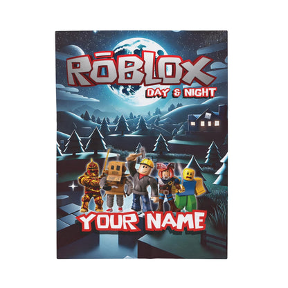 Day & Night Adventure – Personalized Gamer Custom Name Blanket