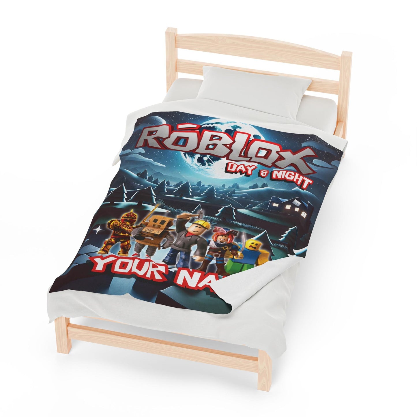 Day & Night Adventure – Personalized Gamer Custom Name Blanket