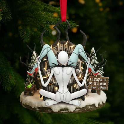 Naughty Skull Couple Ornament - Personalized Christmas Gift For Couples