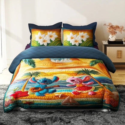 Tropical Beach - Personalized Gifts For Couple Quilt Bedding Set
