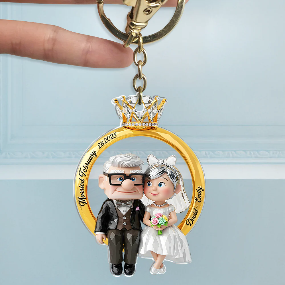 Couple Ring Shape Keychain Personalized Gifts For Couple