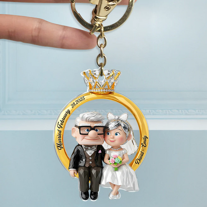 Couple Ring Shape Keychain Personalized Gifts For Couple