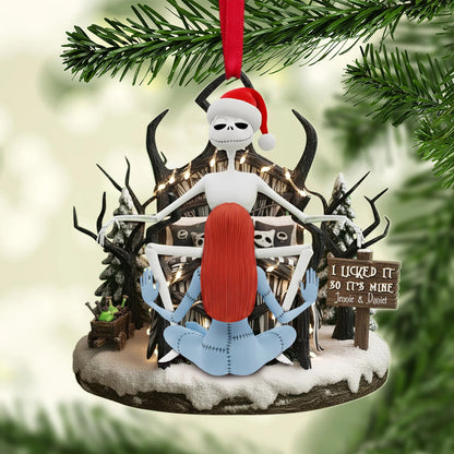 Naughty Skull Couple Ornament - Personalized Christmas Gift For Couples