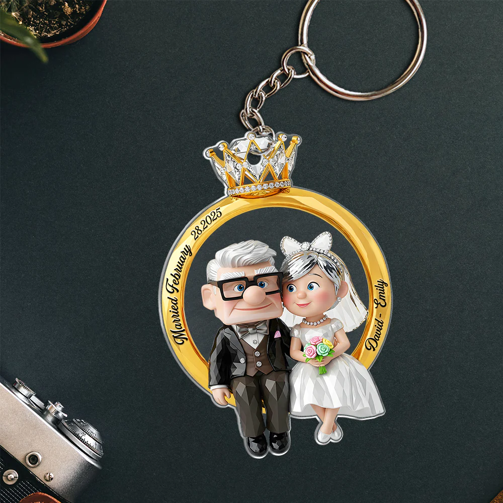 Couple Ring Shape Keychain Personalized Gifts For Couple