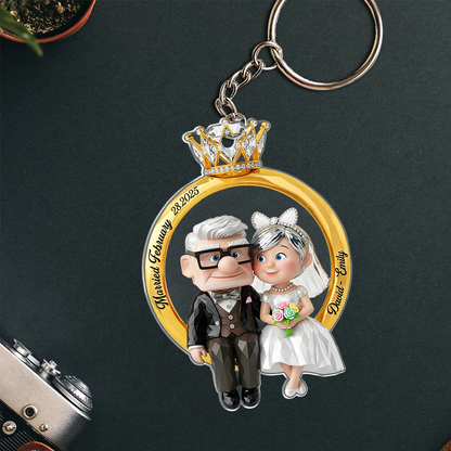 Couple Ring Shape Keychain Personalized Gifts For Couple