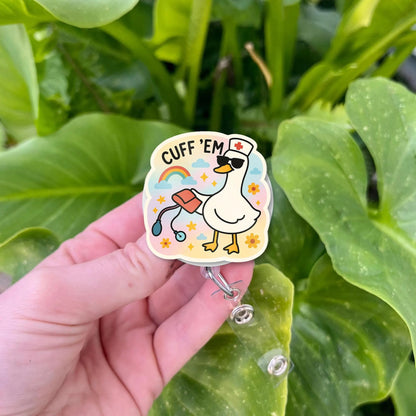 Funny Goose Badge Reel, Nurse ID Badge Holder
