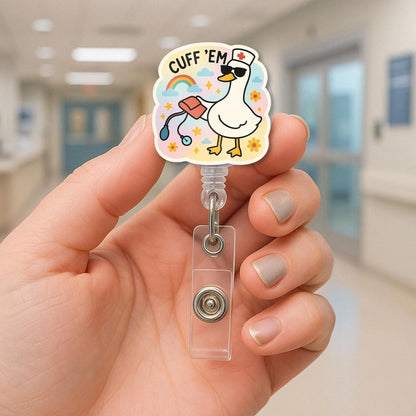 Funny Goose Badge Reel, Nurse ID Badge Holder