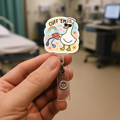 Funny Goose Badge Reel, Nurse ID Badge Holder