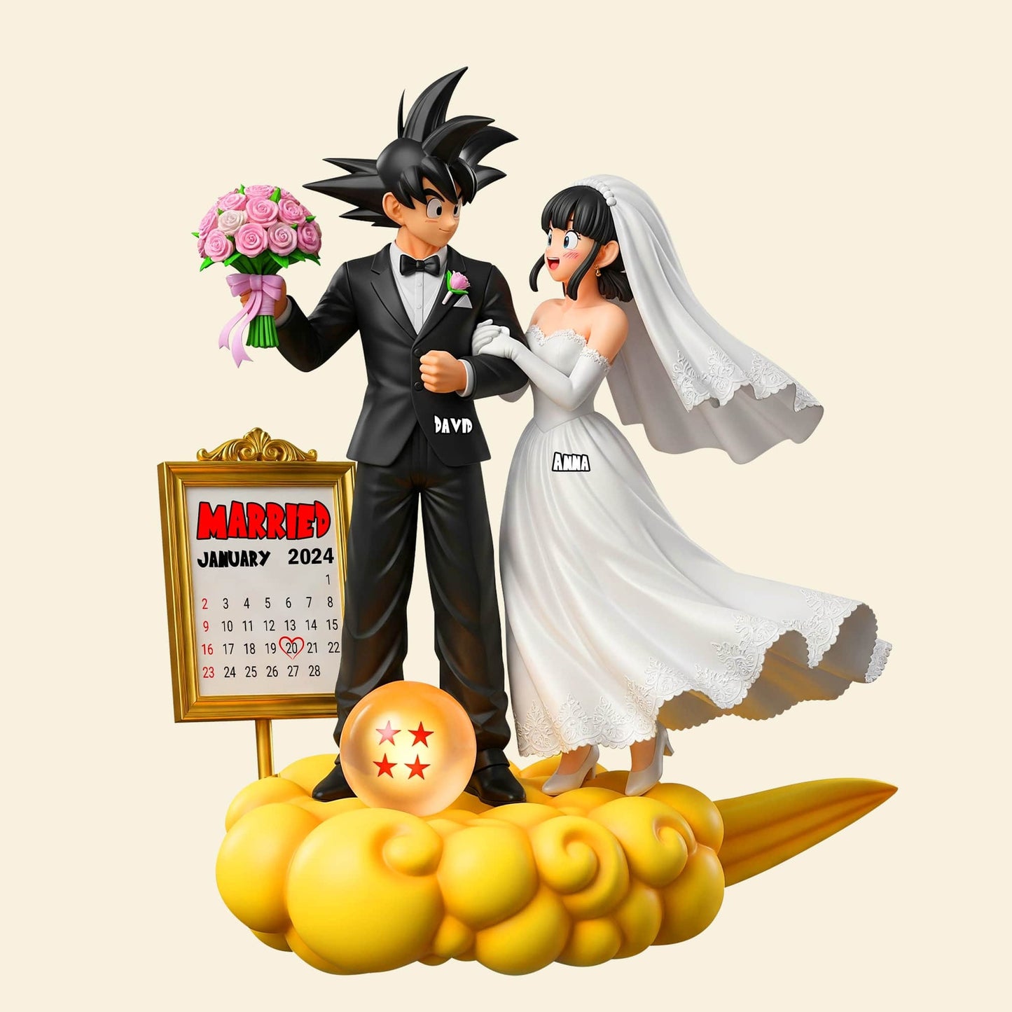 Couple Wedding Day Acrylic Plaque - Personalized Gifts For Couple