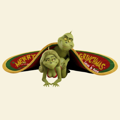 Naughty Green Couples Shaped Doormat - Personalized Gifts For Couples