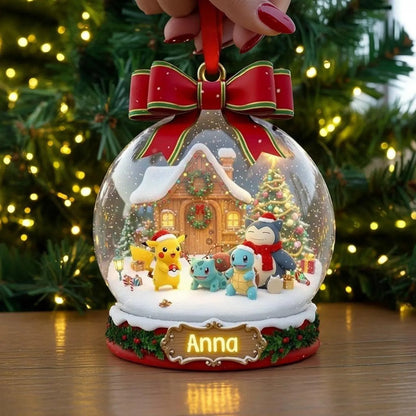 Winter Cottage Companions – Personalized Holiday Creature Custom Shaped Acrylic Ornament