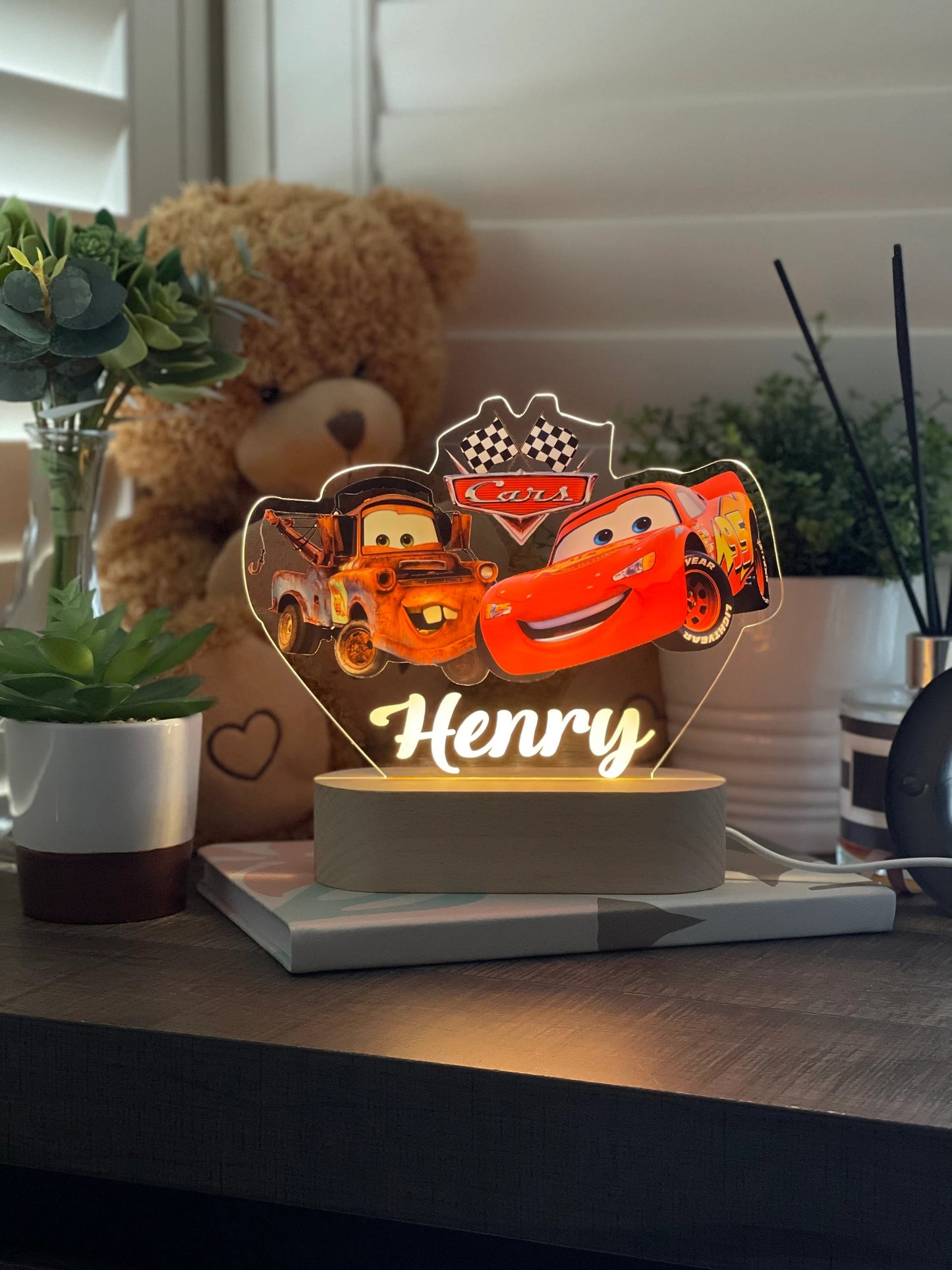 Personalized Night Lamp Race Car, Baby Gift Birth, Gift For Birth, Christening Gift