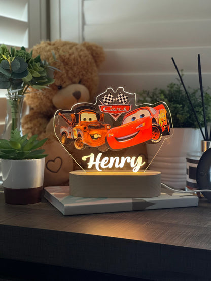Personalized Night Lamp Race Car, Baby Gift Birth, Gift For Birth, Christening Gift