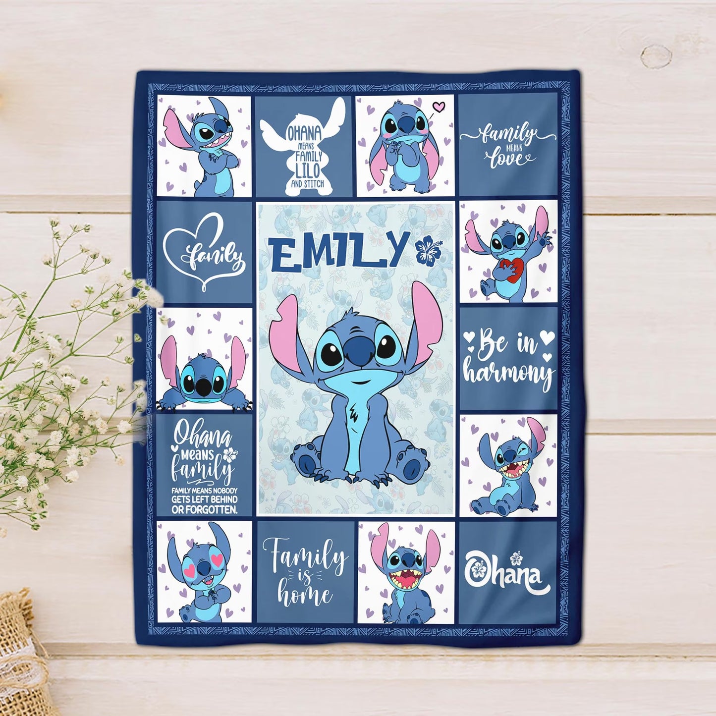 Ohana - Personalized Blanket, Custom Name Blanket, Birthday Gifts, Blanket Gifts For Kids