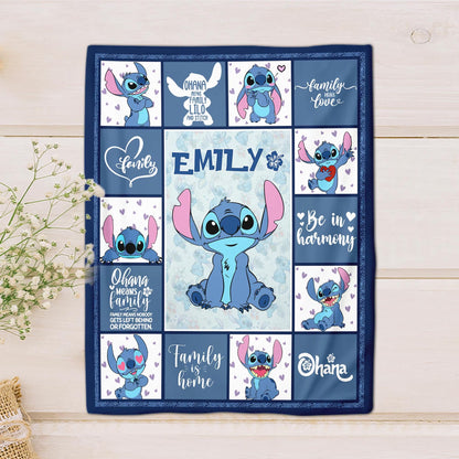 Ohana - Personalized Blanket, Custom Name Blanket, Birthday Gifts, Blanket Gifts For Kids