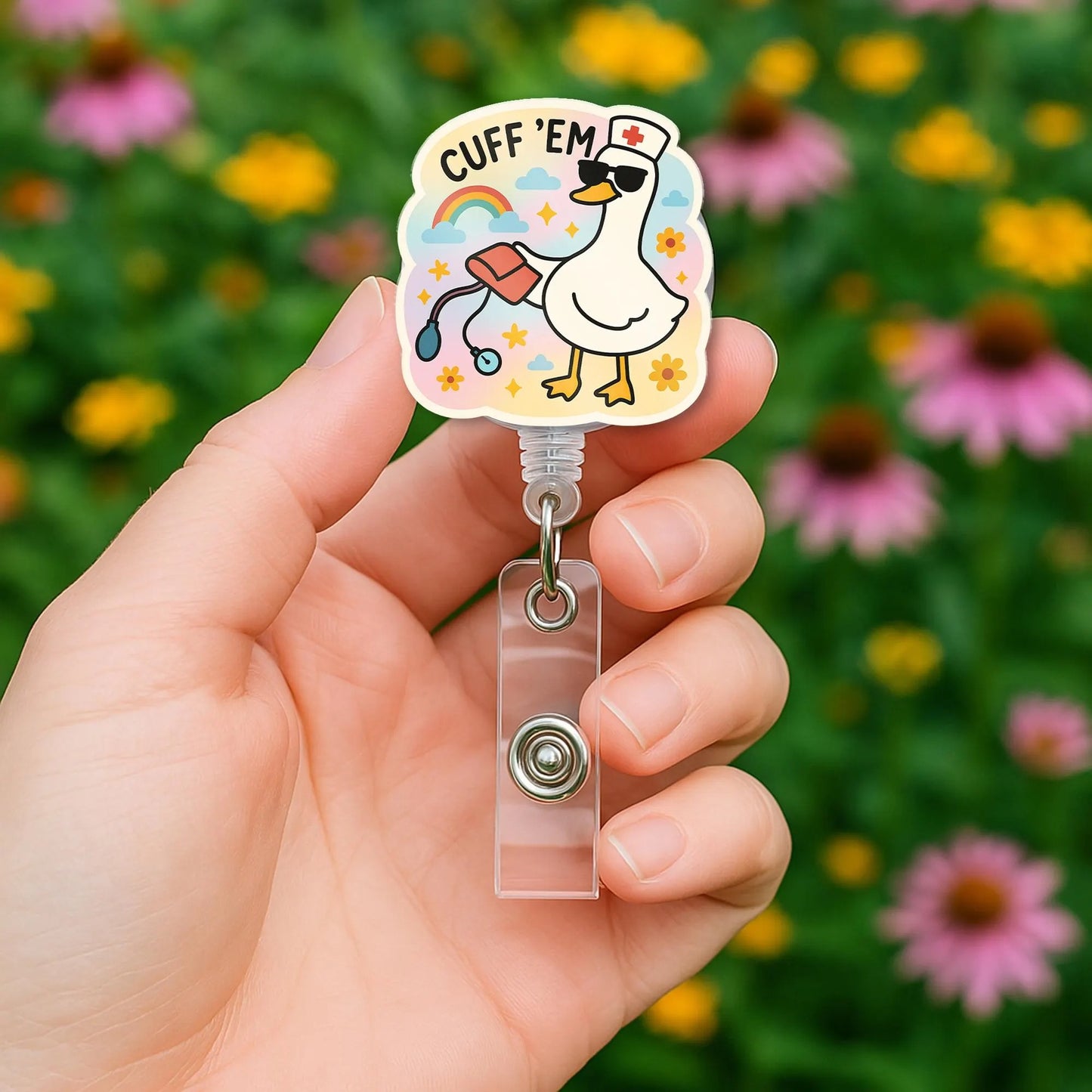 Funny Goose Badge Reel, Nurse ID Badge Holder