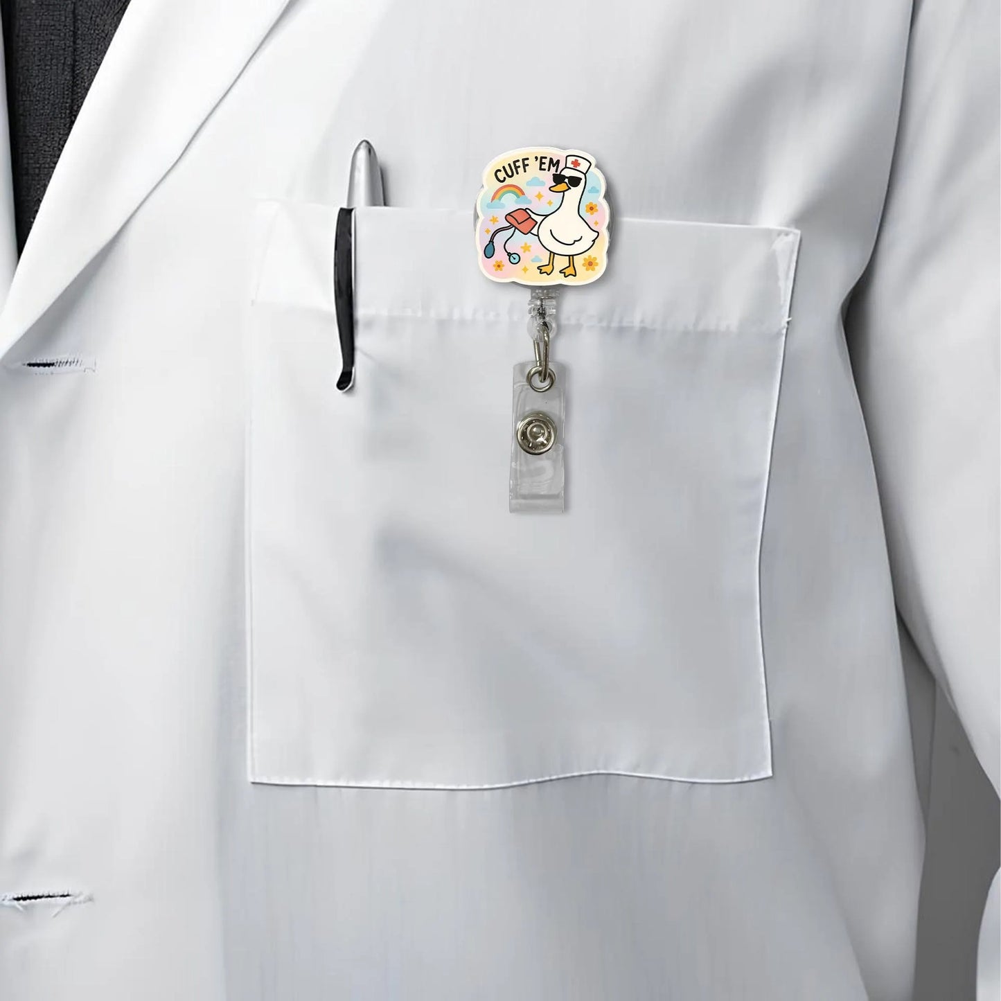 Funny Goose Badge Reel, Nurse ID Badge Holder