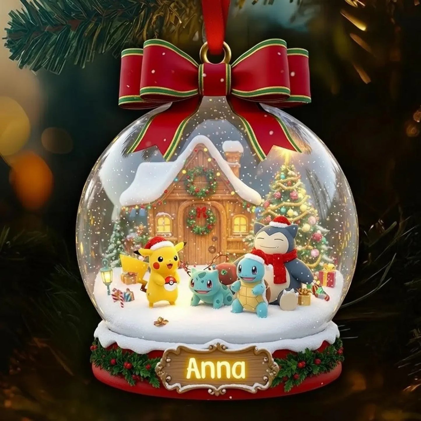 Winter Cottage Companions – Personalized Holiday Creature Custom Shaped Acrylic Ornament