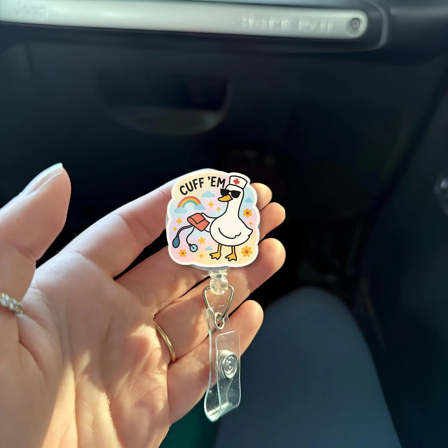 Funny Goose Badge Reel, Nurse ID Badge Holder