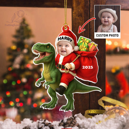 Dinosaur Ornament, Kid Christmas Ornaments, Grandson Ornament, Dinosaur Christmas Ornament