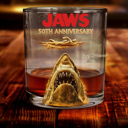 50th Anniversary Scary Shark - Personalized Whiskey Glass