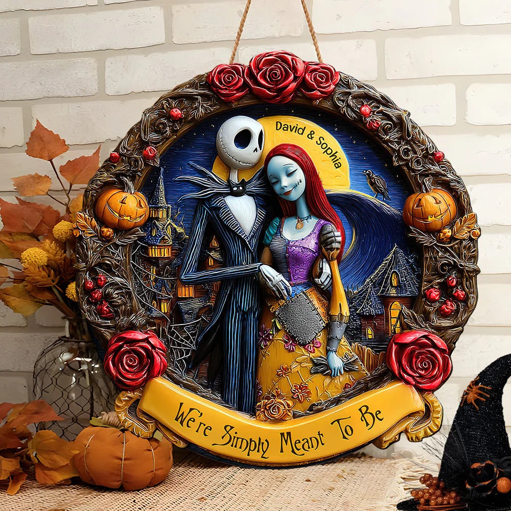 Horror Couple Wood Sign - Personalized Gifts For Couple Wood