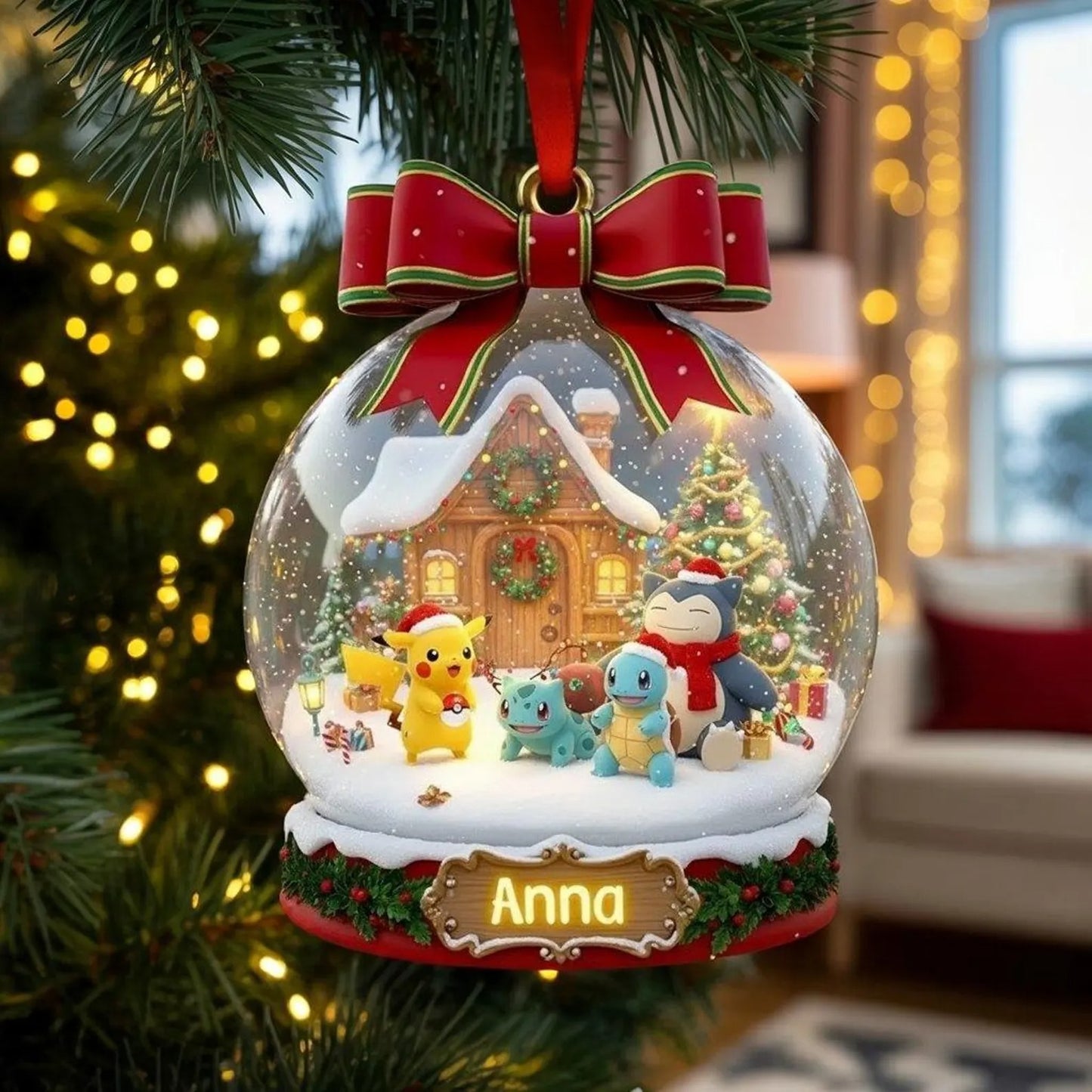 Winter Cottage Companions – Personalized Holiday Creature Custom Shaped Acrylic Ornament