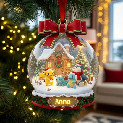Winter Cottage Companions – Personalized Holiday Creature Custom Shaped Acrylic Ornament