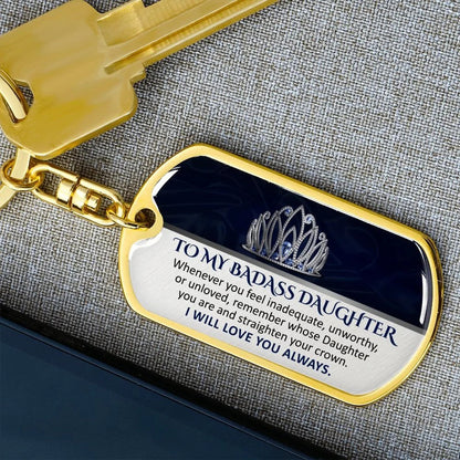 To My Badass Daughter Keychain - Gift Ideas For Adult Daughter Present Ideas