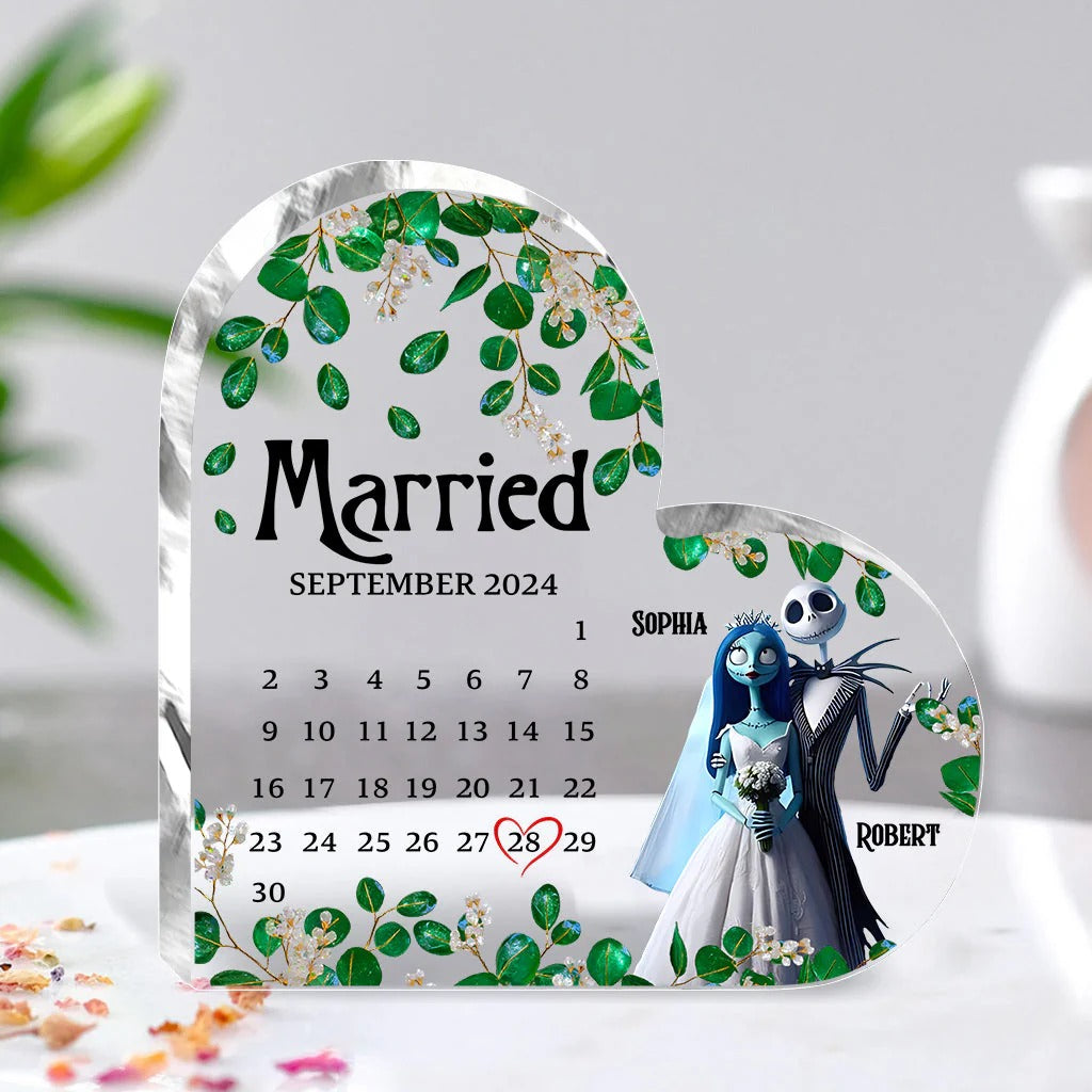 Married Calendar - Personalized Nightmare Custom Shaped Acrylic Plaque