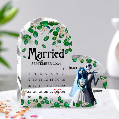 Married Calendar - Personalized Nightmare Custom Shaped Acrylic Plaque