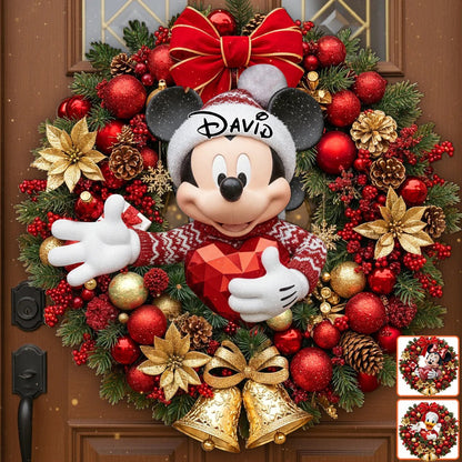 Merry Christmas - Personalized Mouse Custom Shaped Wood Sign