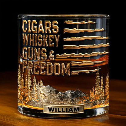 Gift For Bourbon/ Whiskey Lovers, Gift For Him - Personalized Whisky Whiskey Glass