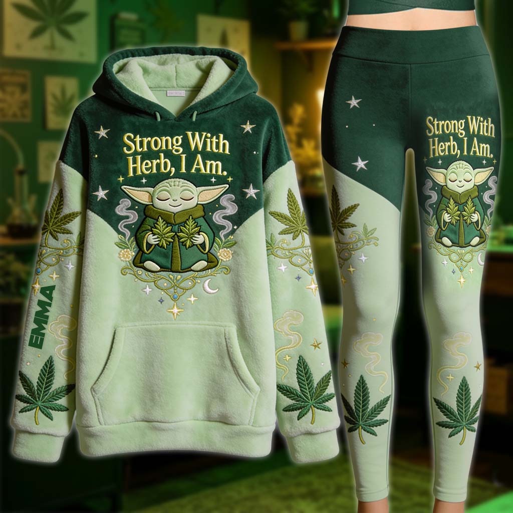 Personalized The Force Hoodie and Leggings - Strong With Herb